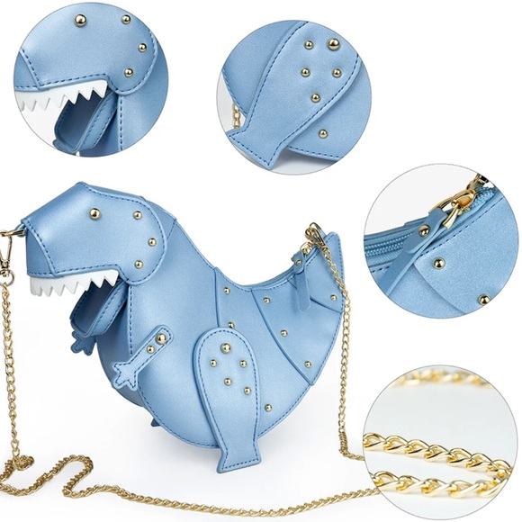 T-Rex Gold Studded Chain Crossbody - Picture 4 of 4